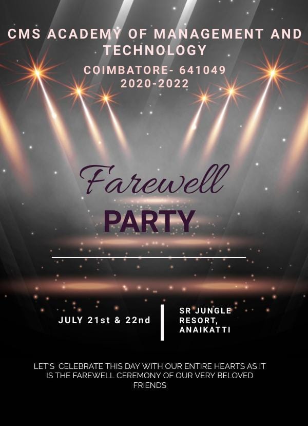Farewellparty - CMS Academy of Management & Technology