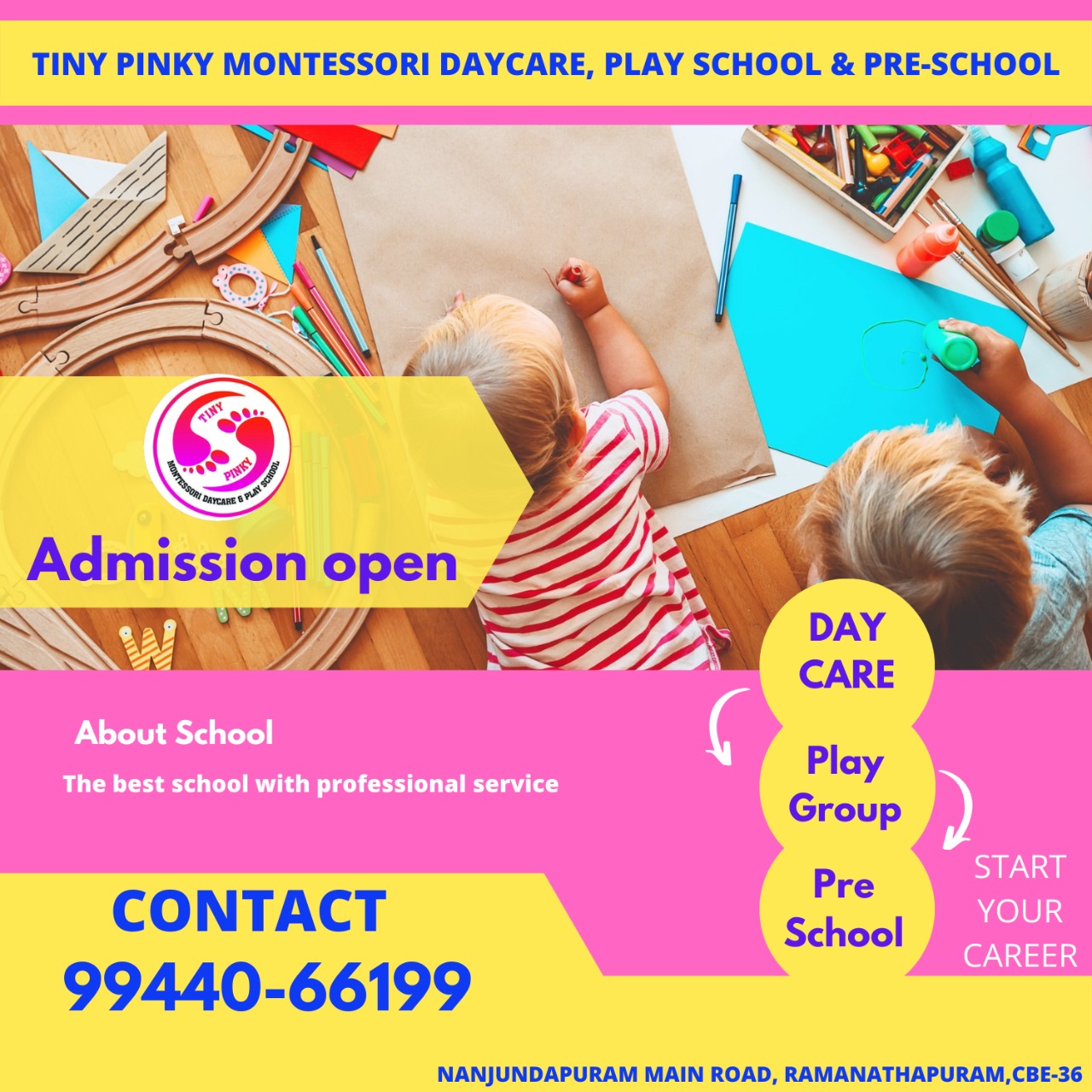 Admission open for playschool - Tinypinky Montessori Daycare & Pre-School